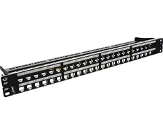 InLine® Tuščias pataisų skydas 19'' 48 prievadų RJ45 Keystone moduliams 1U juodas