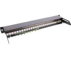 InLine® Tuščias pach panelis su ištraukiamu 19'' 24 portų 1U juodas RAL9005