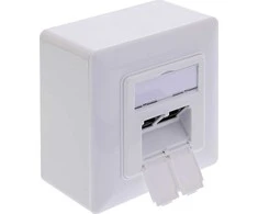 InLine® Cat.6A jungties dėžutė, 2x RJ45 lizdas, RAL9010, balta
