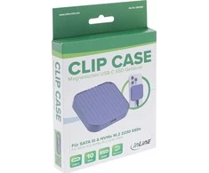 „InLine® Clip“ dėklas – magnetinis USB-C korpusas, skirtas SATA III ir NVMe M.2 SSD diskams