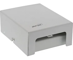 InLine® Desktop Consolidation Point Box 4x Keystone RJ45, metalinis, šviesus pilkas RAL7035