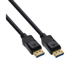 „InLine“ DisplayPort 2.1 UHBR20 80 Gb/s kabelis, 0,5 m, juodas (15855P)