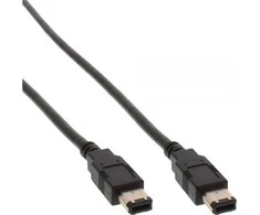 Intos InLine FireWire kabelis 6 kontaktų kištukas - 6 kontaktų kištukas, 2 m, juodas