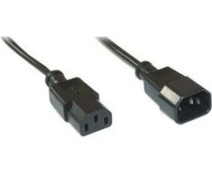 Maitinimo kabelis InLine 3pin IEC M / F, Juodas 2m (16632A)