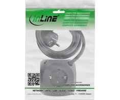 „InLine®“ įkrovimo kubas, 3 įžeminimo kontaktai, 2 USB-C, 2 USB-A, juodas, 2 m