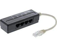 InLine 4 prievadų telefono prievado skirstytuvas, RJ45 vyriškas ir 4 x RJ45 moteriškas skirstytuvas, 0,15 m