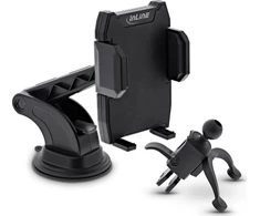 InLine® išmaniojo telefono priekinis stiklas Automobilinis laikiklis su siurbtuku arba ventiliacijos grotelėms, ONE CLICK EASY II, universalus