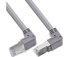 „InLine®“ jungiamasis kabelis, kampuotas viršuje/apačioje, S/FTP (PiMf), Cat.6, PVC, pilkas, 1,22 m