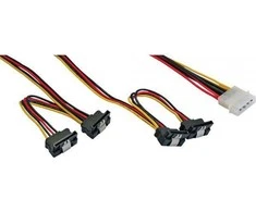 Inline Molex - SATA x4, 0.55 m, Multicolour (29672B)