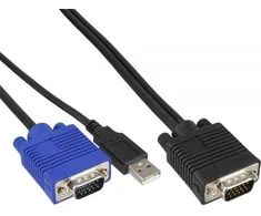InLine KVM kabeliai, 1,8m, juodieji (60667D)