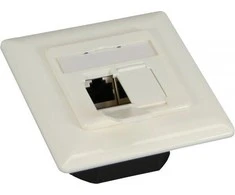 InLine 6, 2x RJ45 moterys, baltos (75602H)