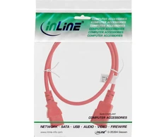 InLine® Maitinimo kabelio ilgintuvas, C13 iki C14, raudonas, 2m