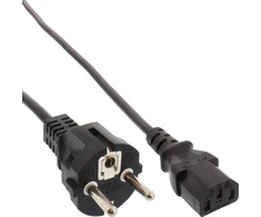 „InLine“ maitinimo kabelis, 35 vnt., birių pakuočių pakuotė ® Maitinimo kabelis vokiškas, 3 kontaktų, IEC C13, H05VV-F, 3x0,75 mm², juodas, 1,8 m