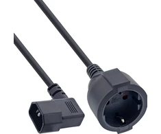 InLine ® maitinimo laidas Tinklo adapterio kabelis, šaltiems įrenginiams C14 kampuotas į lizdą su įžeminimu, 1m