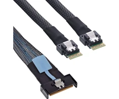 InLine® MCIO kabelis, MCIO x8 kištukas į 2x 4i SFF-8654 kištuką, 0,5 m