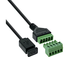 InLine Micro-USB lizdas 5 kontaktų terminalo jungčiai su kabeliu