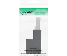 InLine® pataisymo laido adapteris Cat.6A, RJ45 kištukas / lizdas, 90° kampu žemyn
