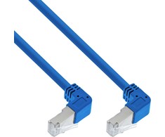InLine® Patch kabelis dvipusis žemyn, S/FTP (PiMf), Cat.6, 250MHz, PVC, varinis, mėlynas, 3,43 m