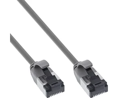 InLine® Patch kabelis plonas, U/FTP, Cat.8.1, TPE be halogenų, pilkas 10 m