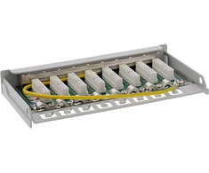 InLine® „Patch panel“ Cat.6A 0.5U 8 prievadų, montuojamas ant stalo/sienos, šviesiai pilkas, RAL7035