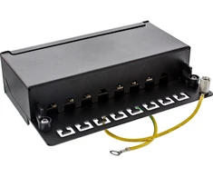 InLine® „Cat.6A“ pach panelė, montuojama ant stalo / sienos, 8 prievadai, juoda RAL9005