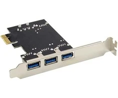 „InLine® PCIe“ plokštė, 3x + 1x USB 3.2 Gen.1, su „Molex“ suderinama 4 kontaktų maitinimo jungtis