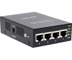 InLine PoE+ 10 gigabitų injektoriaus šakotuvas 4 prievadai (4x PoE+) 10Gb/s metalinis be ventiliatoriaus