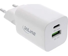 „InLine® Power Delivery“ + greito įkrovimo USB maitinimo šaltinis, 33 W, USB-A + USB-C, baltas