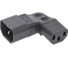 InLine ® Maitinimo adapteris IEC 60320 C14 / C13, kairysis/dešinis kampas, 3 kontaktų. šalto prietaiso vienetai