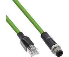 InLine Tinklo kabelis pramoninis M12 4-pin D-coded kištukas vyriškas į RJ45 PUR 20 m (40420)