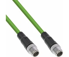 InLine® Pramoninis tinklo kabelis, M12 8 kontaktų X-koduotas kištukas/vyras, Cat.6A PUR 5m