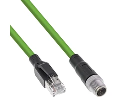 InLine Pramoninis tinklo kabelis M12 8 kontaktų X koduotės į RJ45 Cat.6A kištuką 5 m (40605)