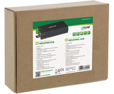 „InLine“ pramoninis USB šakotuvas 3.2 „Gen 1“ – 7 prievadai – aliuminio korpusas – montuojamas ant DIN bėgelio – 5 Gbps – modelis 33456B – juodas