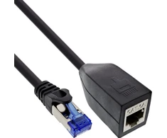 InLine® RJ45 Break-Away sąsajos apsauga Cat.6A S/FTP, RJ45 vyriškas/moteris, juodas, 0,2 m