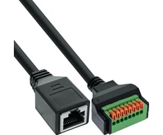 InLine RJ45 lizdas Push-In jungčiai 8 kontaktų Cat.5e 15cm kabelis