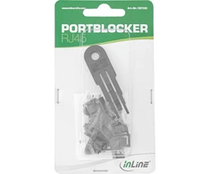 InLine® RJ45 prievadų blokatorius, starterio rinkinys su 10 blokatorių ir raktu, juodas