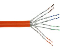 InLine S / FTP montavimo kabelis, PIMF, 7a Cat.7a, AWG23, 1200MHz, be halogenų, oranžinis, 100m (77100I)