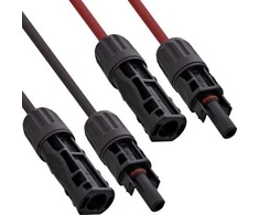 Inline Saulės baterijų prailginimo kabelio rinkinys su kištuku, 4 mm², juodas/raudonas, 15 m