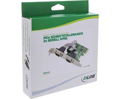 „InLine ®“ valdiklio plokštė, 2x serijinis RS-232, PCIe, AX99100, žemo profilio