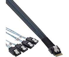 InLine ® Plonas SAS laidas, SFF-8654 iki 4x SATA 7 kontaktų, 12Gb/s, 1m
