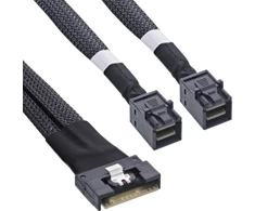 InLine® Slim SAS kabelis, SFF-8654 8i iki 2x SFF-8643, 0,75 m