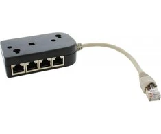 InLine Splitter ISDN 1-8, juoda, 0,15 m, su varža (69938)
