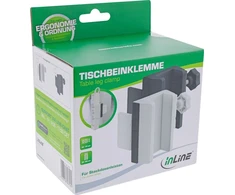 InLine® Stalo kojelės spaustukas lizdo juostelei, varžtinis spaustukas, juodas