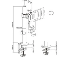 „InLine®“ stalo laikiklis, LCD/LED ekranams iki 81 cm (32 colių), maks. 9kg, juodas