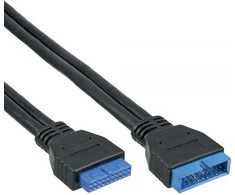 InLine USB 19 kontaktas - USB 19 kontaktas, 0,35 m, Juodas (33448I)