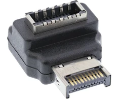 InLine® USB 3.2 adapteris vidinis, priekinio skydelio USB-E kištukas su USB-E lizdu 90°