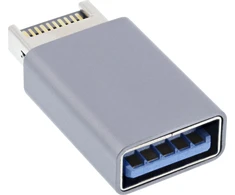 InLine® USB 3.2 adapteris, vidinis USB-E priekinio skydelio kištukinis USB-A lizdas