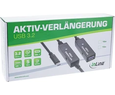 InLine® USB 3.2 Gen.1 aktyvus plėtinys, USB-C kištukas iki USB-A lizdas, 10 m