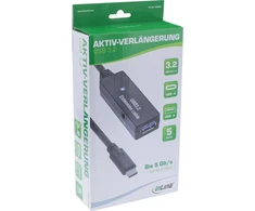 InLine® USB 3.2 Gen.1 aktyvus plėtinys, USB-C kištukinis USB-A lizdas, 5 m