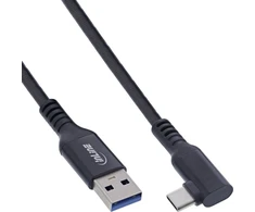 InLine® USB 3.2 Gen.1 laidas, USB-C kištukas kampu - USB-A kištukas skirtas VR, juodas, 5 m